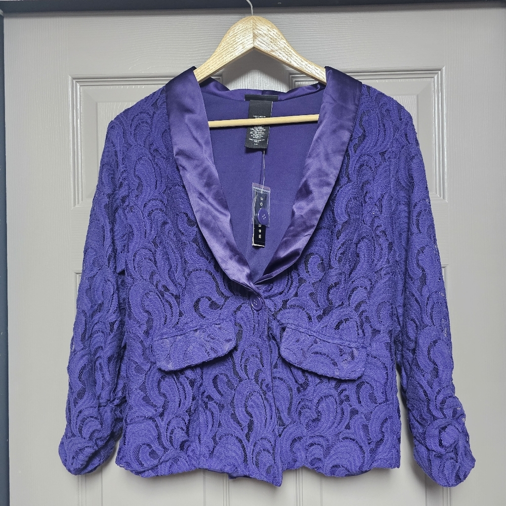 NWT Elegant Purple Lace Women's Jacket Size Large